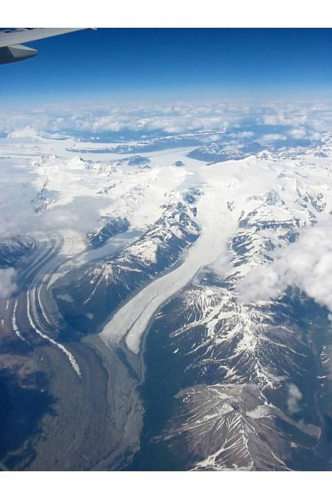 View of Alaskan mountains from ANA B777