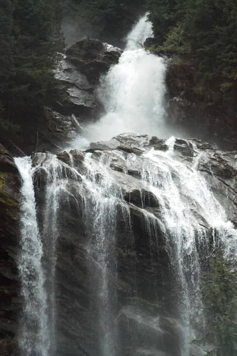 Pyramid Creek Falls in British Columbia is most easily viewed from the Canadian