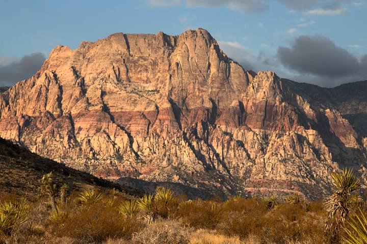 The Red Rock Escarpment is on the west side of Red Rock Canyon